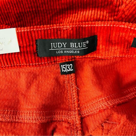NWT Judy Blue orange rust high waist ankle straight leg corduroy pants 32 - Picture 6 of 9